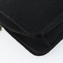 CHANEL Chain Matelasse 23 Shoulder Bag cotton Black Gold CC Auth bs31676-13
