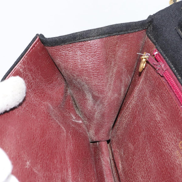 CHANEL Chain Matelasse 23 Shoulder Bag cotton Black Gold CC Auth bs31676