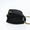 CHANEL Chain Matelasse 23 Shoulder Bag cotton Black Gold CC Auth bs31676-4