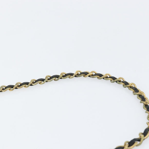 CHANEL Chain Matelasse 23 Shoulder Bag cotton Black Gold CC Auth bs31676