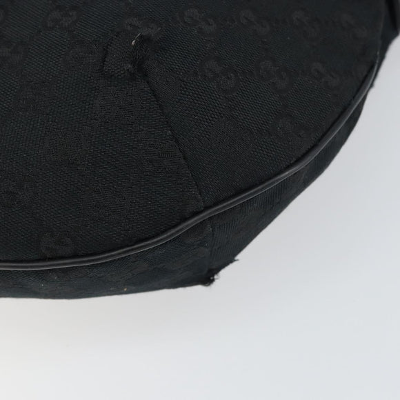 GUCCI GG Canvas Shoulder Bag Black Silver 181092 Auth bs31680