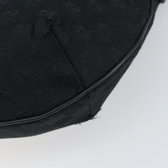GUCCI GG Canvas Shoulder Bag Black Silver 181092 Auth bs31680