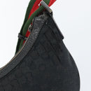 GUCCI GG Canvas Shoulder Bag Black Silver 181092 Auth bs31680-14