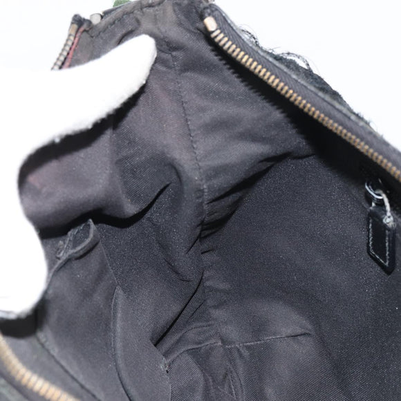 GUCCI GG Canvas Shoulder Bag Black Silver 181092 Auth bs31680