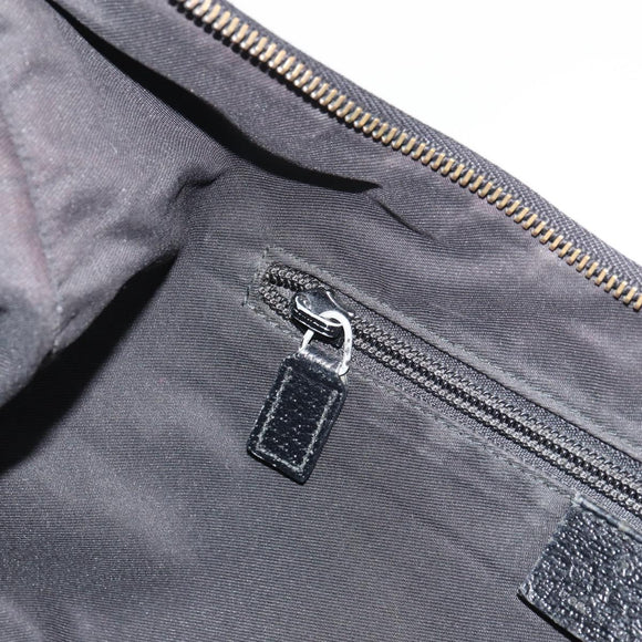 GUCCI GG Canvas Shoulder Bag Black Silver 181092 Auth bs31680