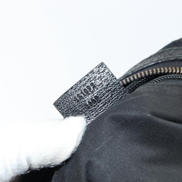 GUCCI GG Canvas Shoulder Bag Black Silver 181092 Auth bs31680