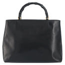GUCCI Bamboo Hand Bag Leather Black Gold 002 2122 0507 Auth bs31682-13