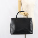 GUCCI Bamboo Hand Bag Leather Black Gold 002 2122 0507 Auth bs31682-22