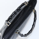 GUCCI Bamboo Hand Bag Leather Black Gold 002 2122 0507 Auth bs31682-6