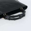 GUCCI Bamboo Hand Bag Leather Black Gold 002 2122 0507 Auth bs31682-7