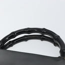 GUCCI Bamboo Hand Bag Leather Black Gold 002 2122 0507 Auth bs31682-8