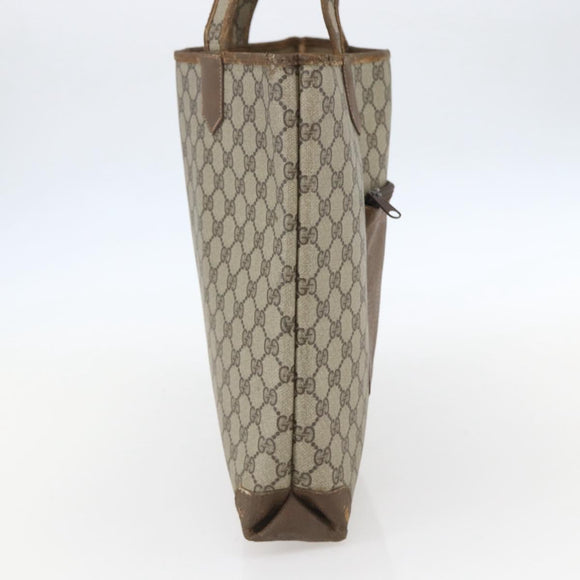 GUCCI GG Supreme Tote Bag PVC Leather Beige Gold 002 098 0057 Auth bs31684