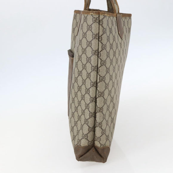 GUCCI GG Supreme Tote Bag PVC Leather Beige Gold 002 098 0057 Auth bs31684