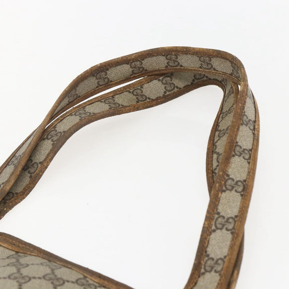 GUCCI GG Supreme Tote Bag PVC Leather Beige Gold 002 098 0057 Auth bs31684