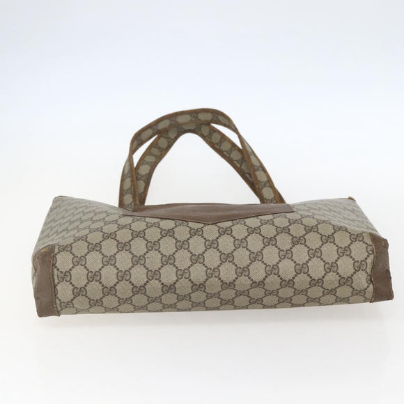 GUCCI GG Supreme Tote Bag PVC Leather Beige Gold 002 098 0057 Auth bs31684