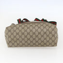 GUCCI GG Supreme Web Sherry Line Tote Bag PVC Beige Gold 89 02 003 Auth bs31685-5
