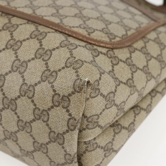 GUCCI GG Supreme Web Sherry Line Tote Bag PVC Beige Gold 89 02 003 Auth bs31685