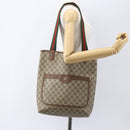 GUCCI GG Supreme Web Sherry Line Tote Bag PVC Beige Gold 89 02 003 Auth bs31685-22