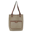 GUCCI GG Supreme Web Sherry Line Tote Bag PVC Beige Gold 89 02 003 Auth bs31685-1