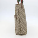 GUCCI GG Supreme Web Sherry Line Tote Bag PVC Beige Gold 89 02 003 Auth bs31685-4