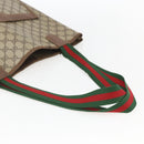 GUCCI GG Supreme Web Sherry Line Tote Bag PVC Beige Gold 89 02 003 Auth bs31685-7