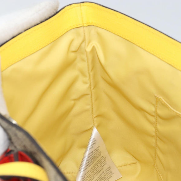 GUCCI GG Supreme Hand Bag PVC Beige Gold 457232 Auth bs31686