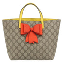 GUCCI GG Supreme Hand Bag PVC Beige Gold 457232 Auth bs31686-13