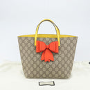 GUCCI GG Supreme Hand Bag PVC Beige Gold 457232 Auth bs31686-12