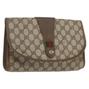 GUCCI GG Supreme Web Sherry Line Bag PVC Beige Gold 89 01 030 Auth bs31688-1