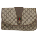GUCCI GG Supreme Web Sherry Line Bag PVC Beige Gold 89 01 030 Auth bs31688-2