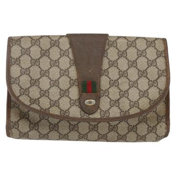 GUCCI GG Supreme Web Sherry Line Bag PVC Beige Gold 89 01 030 Auth bs31688 - 0