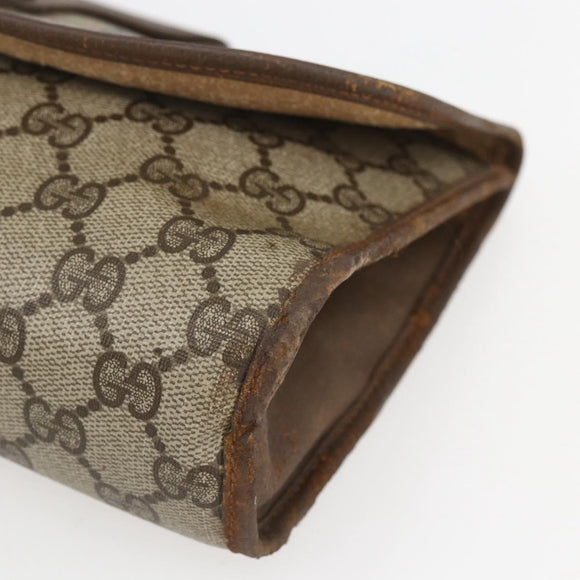 GUCCI GG Supreme Web Sherry Line Bag PVC Beige Gold 89 01 030 Auth bs31688