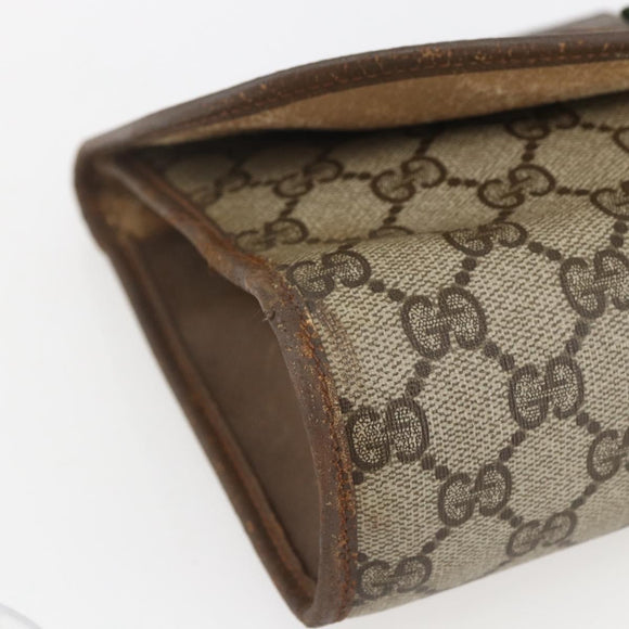 GUCCI GG Supreme Web Sherry Line Bag PVC Beige Gold 89 01 030 Auth bs31688