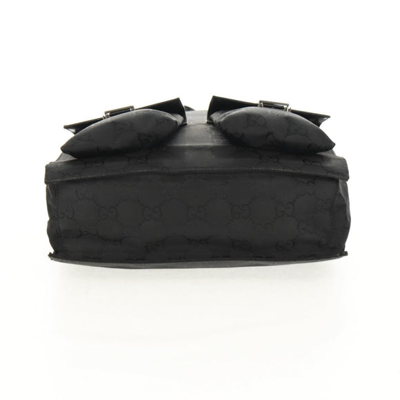 GUCCI GG Canvas Tote Bag Black Silver 002 1021 Auth bs31689