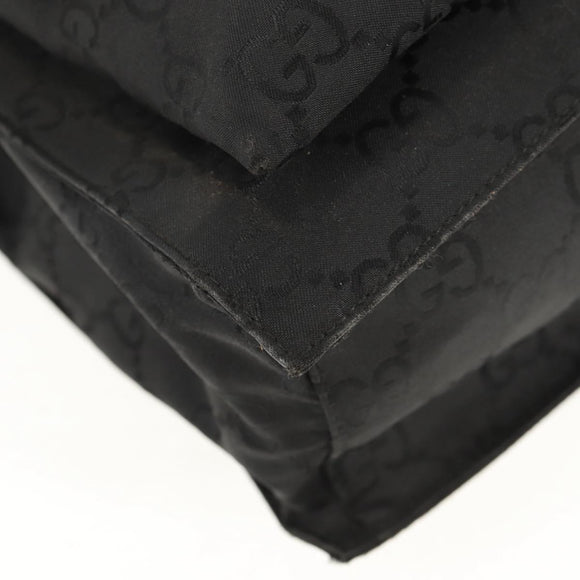 GUCCI GG Canvas Tote Bag Black Silver 002 1021 Auth bs31689