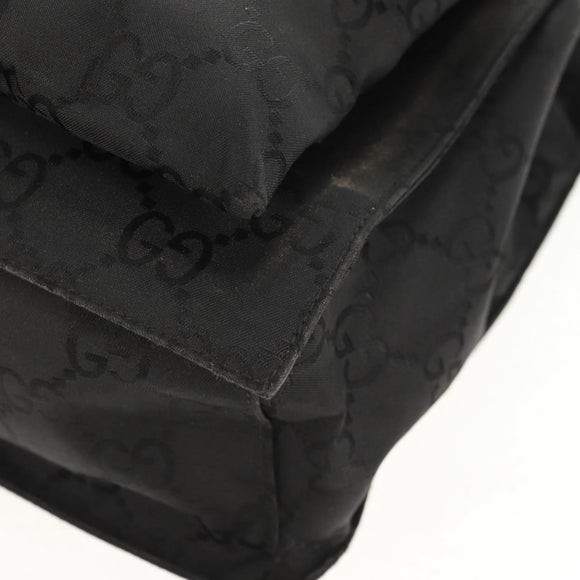 GUCCI GG Canvas Tote Bag Black Silver 002 1021 Auth bs31689