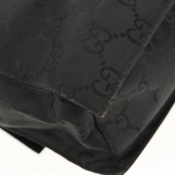 GUCCI GG Canvas Tote Bag Black Silver 002 1021 Auth bs31689