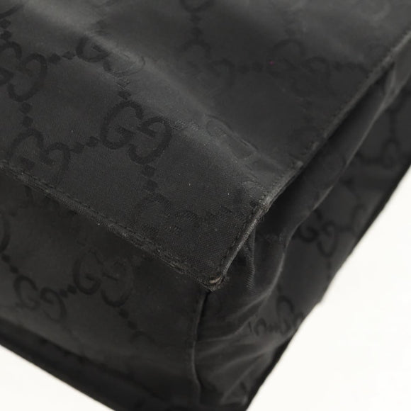 GUCCI GG Canvas Tote Bag Black Silver 002 1021 Auth bs31689