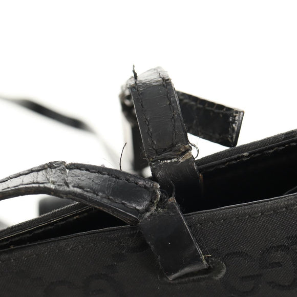 GUCCI GG Canvas Tote Bag Black Silver 002 1021 Auth bs31689