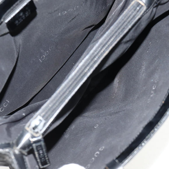 GUCCI GG Canvas Tote Bag Black Silver 002 1021 Auth bs31689