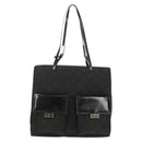 GUCCI GG Canvas Tote Bag Black Silver 002 1021 Auth bs31689-13