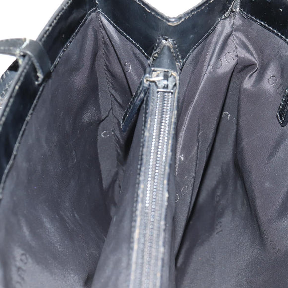 GUCCI GG Canvas Tote Bag Black Silver 002 1021 Auth bs31689