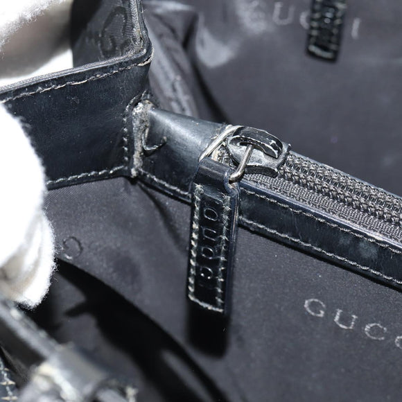 GUCCI GG Canvas Tote Bag Black Silver 002 1021 Auth bs31689