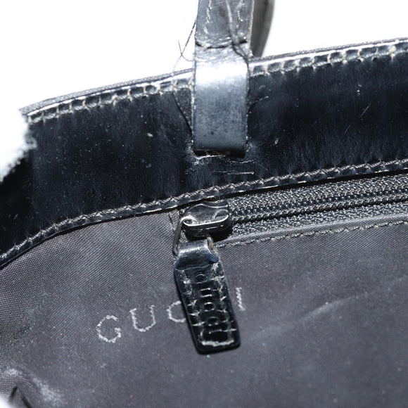 GUCCI GG Canvas Tote Bag Black Silver 002 1021 Auth bs31689