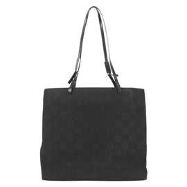 GUCCI GG Canvas Tote Bag Black Silver 002 1021 Auth bs31689 - 0