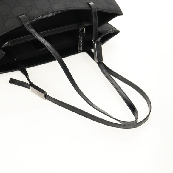 GUCCI GG Canvas Tote Bag Black Silver 002 1021 Auth bs31689