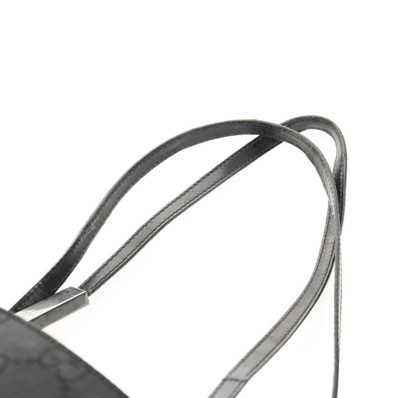 GUCCI GG Canvas Tote Bag Black Silver 002 1021 Auth bs31689