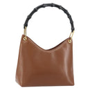 GUCCI Bamboo Shoulder Bag Leather Brown Gold 001 3008 Auth bs31690-1