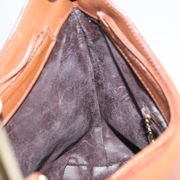 GUCCI Bamboo Shoulder Bag Leather Brown Gold 001 3008 Auth bs31690