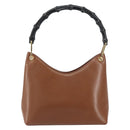 GUCCI Bamboo Shoulder Bag Leather Brown Gold 001 3008 Auth bs31690-13